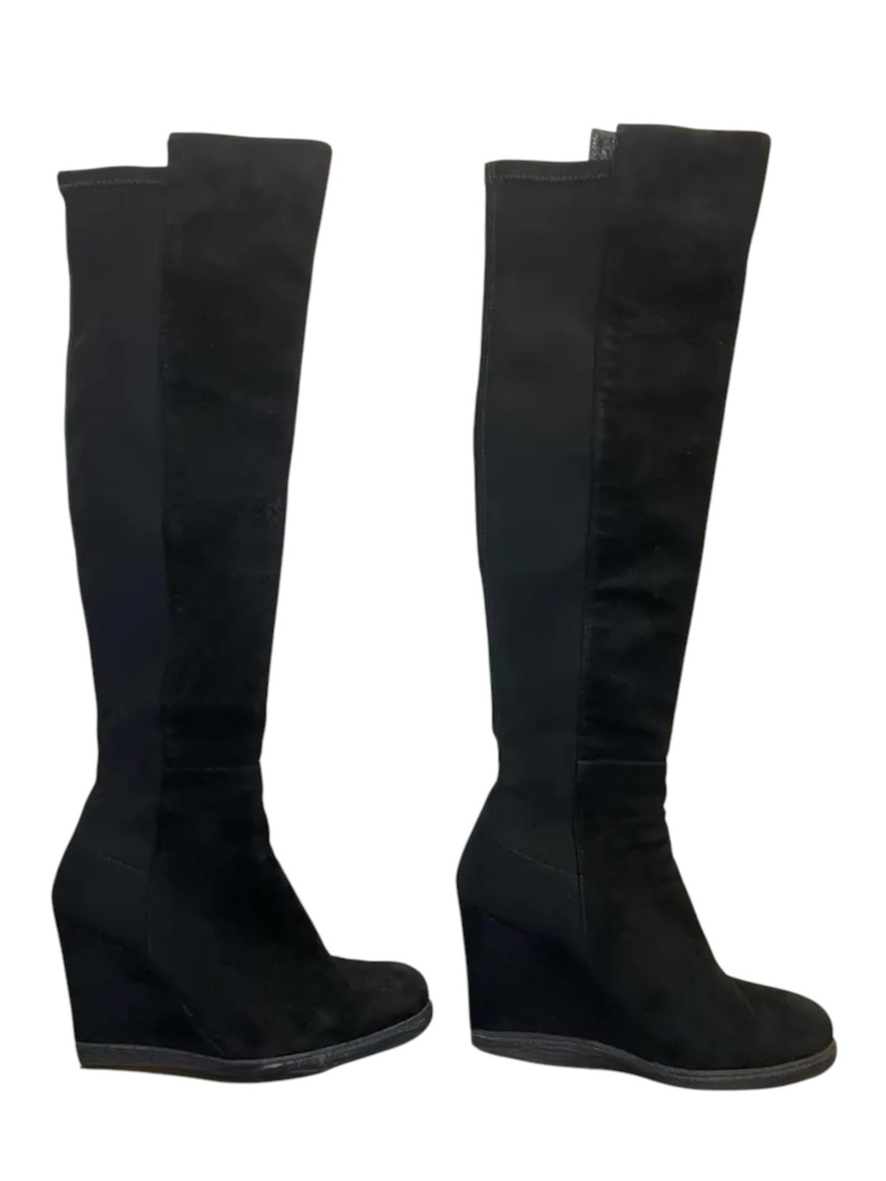 Stuart Weitzman Black Over-the-Knee Wedge Boots